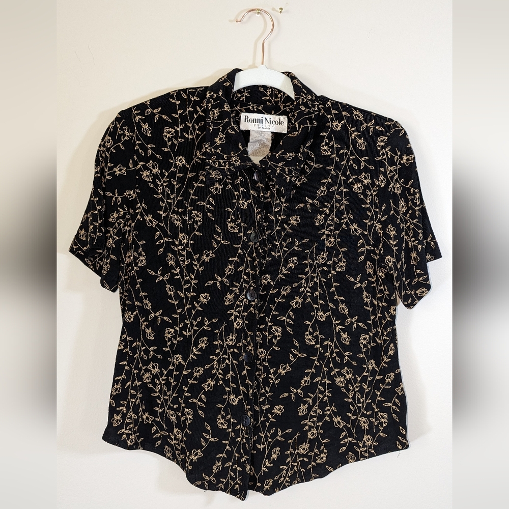 Vintage Ronni Nicole for Ouida crop button up
